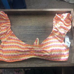 Aerie Multicolor Wavy Bikini Top